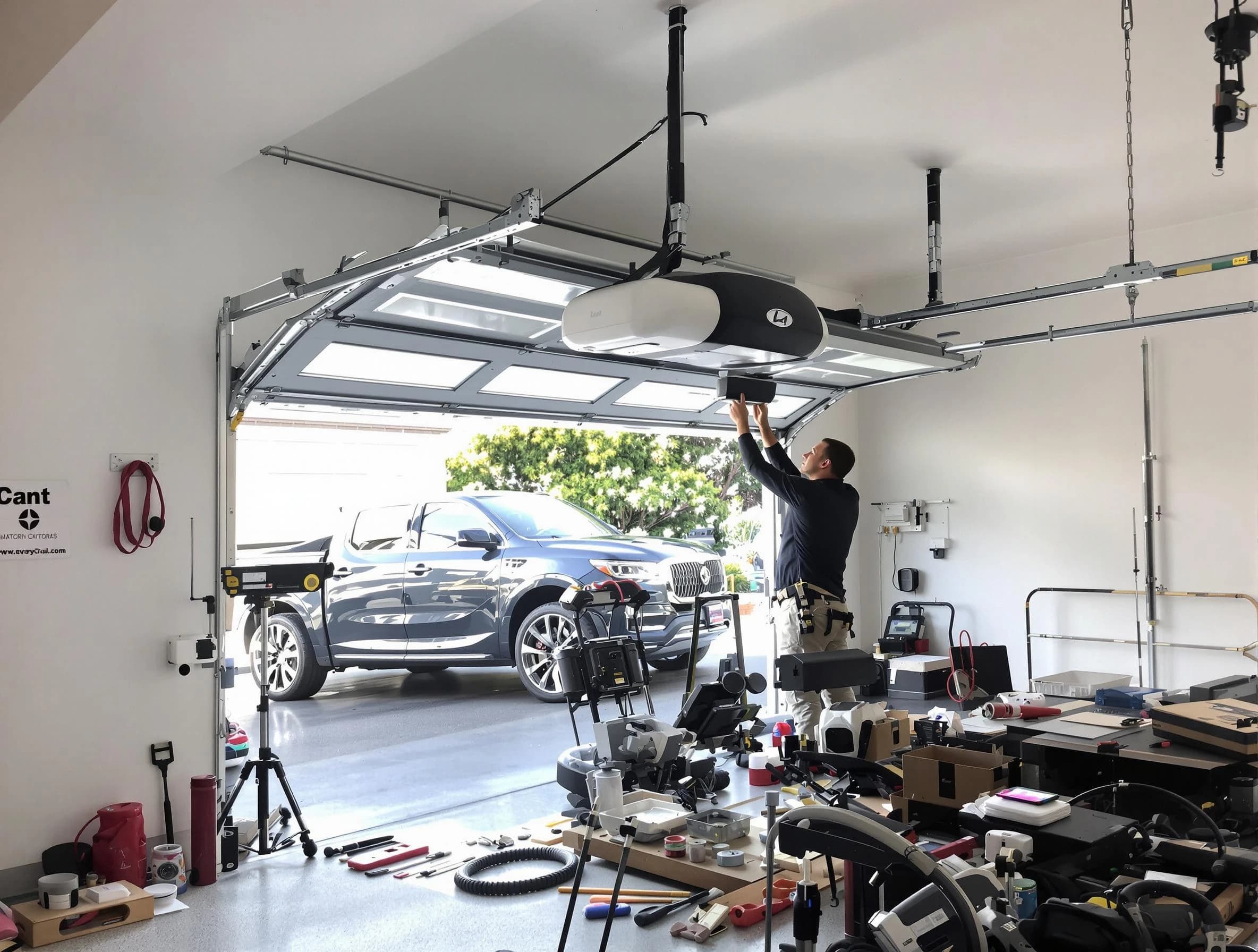 Peralta Garage Door Repair specialist installing smart garage door opener system in Peralta home