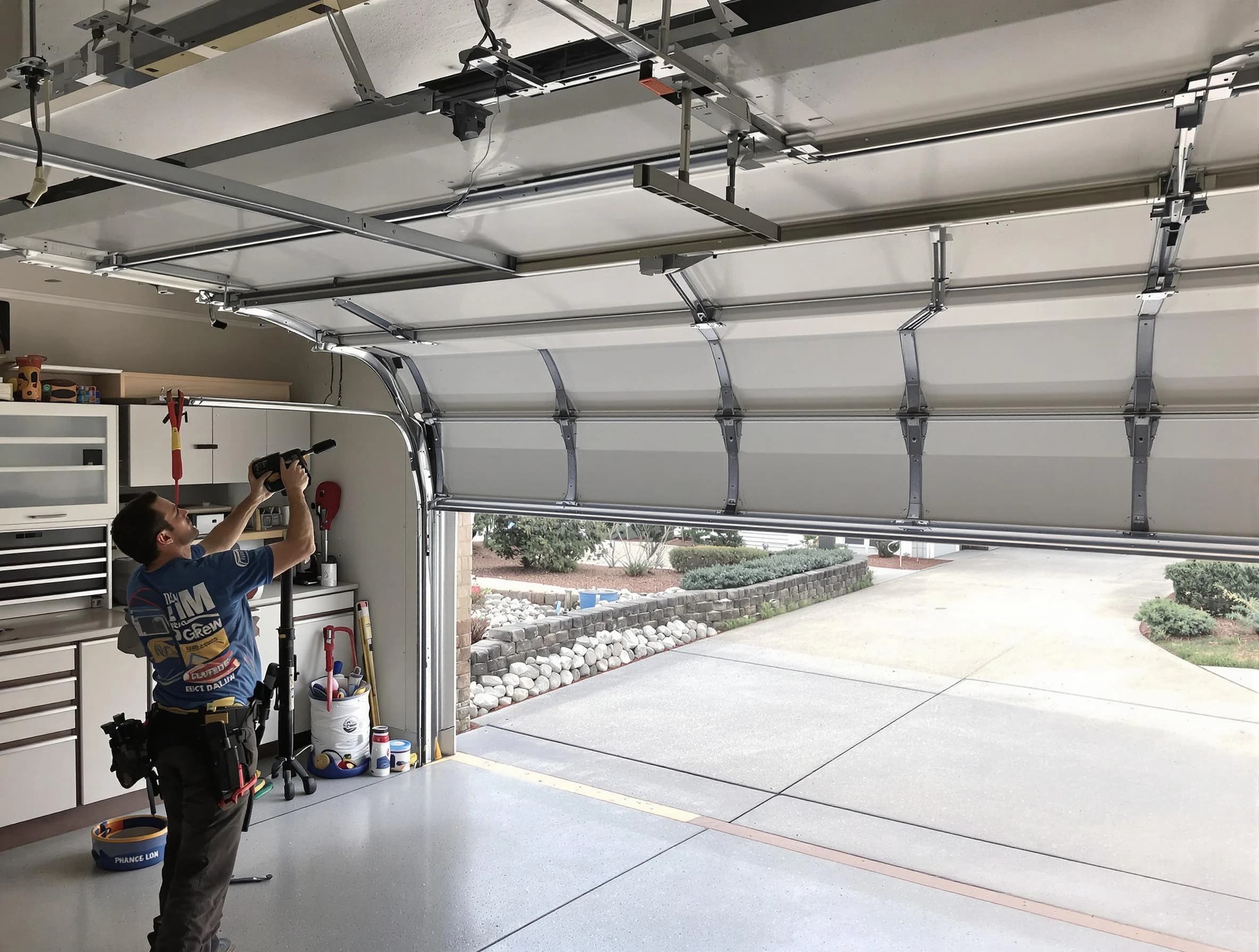 Garage door track repair service by Peralta Garage Door Repair in Peralta
