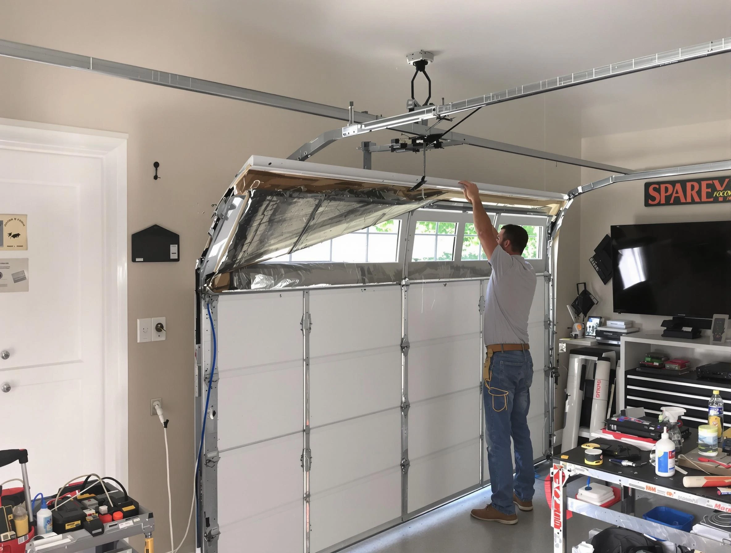 Garage door section replacement by Peralta Garage Door Repair in Peralta